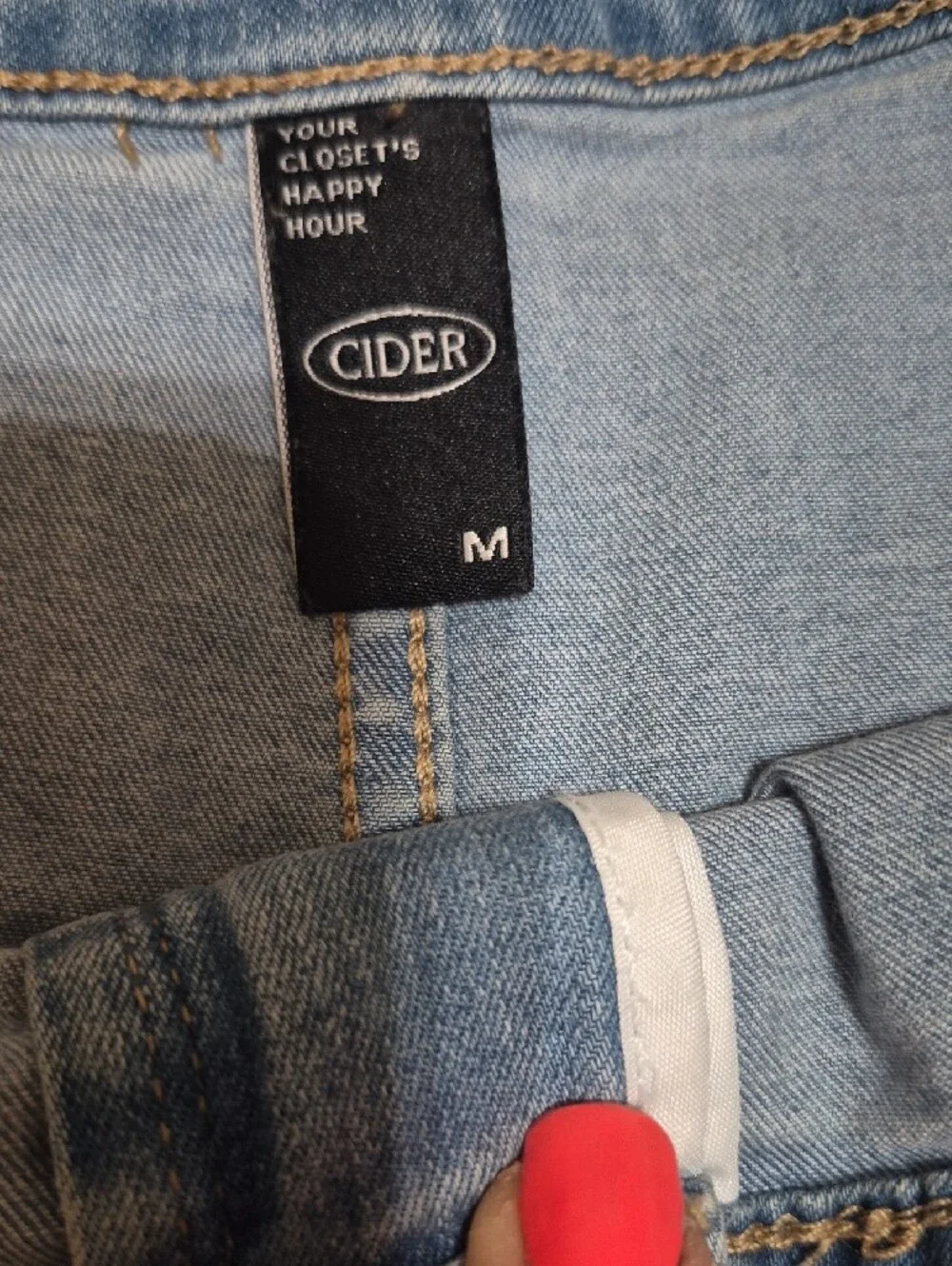 Cider Light Blue Denim Ruffle Skater Skirt